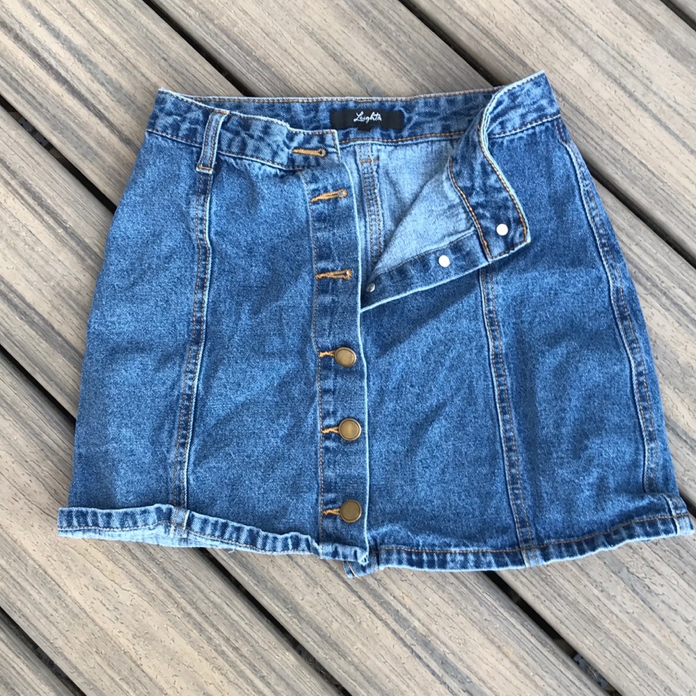 A button up jean skirt